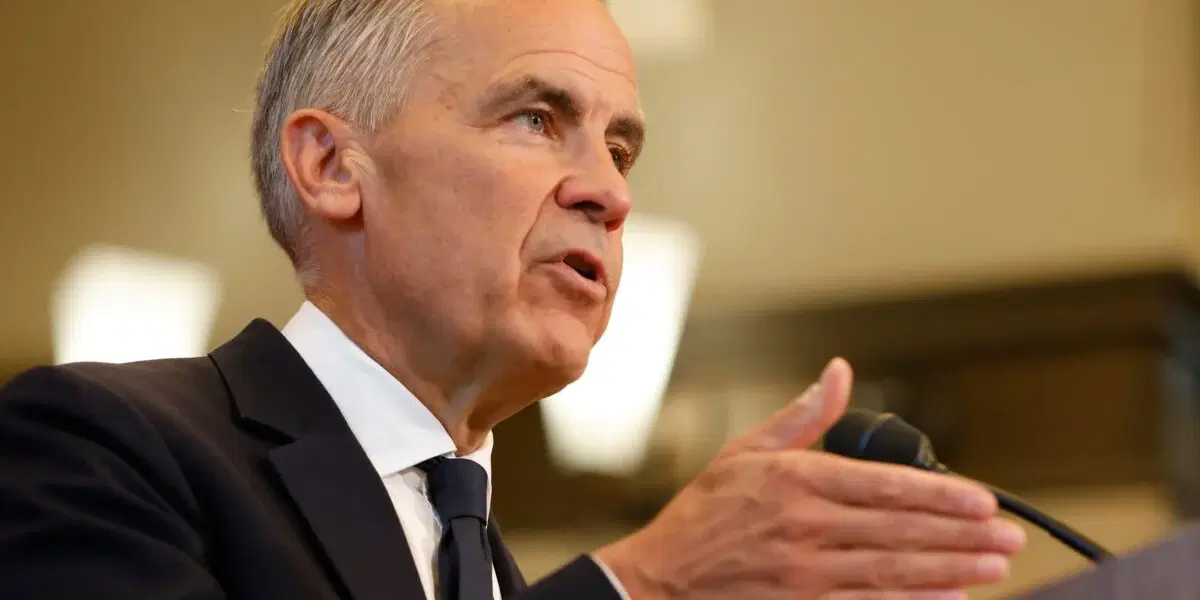 Kanadas premiärminister Mark Carney. Bild från i helgen.