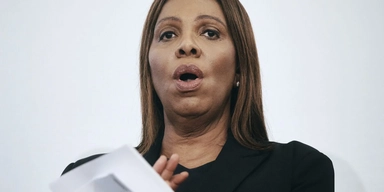 Letitia James, justitieminister i New York, anklagar Donald Trump för att agera olagligt. Arkivbild.