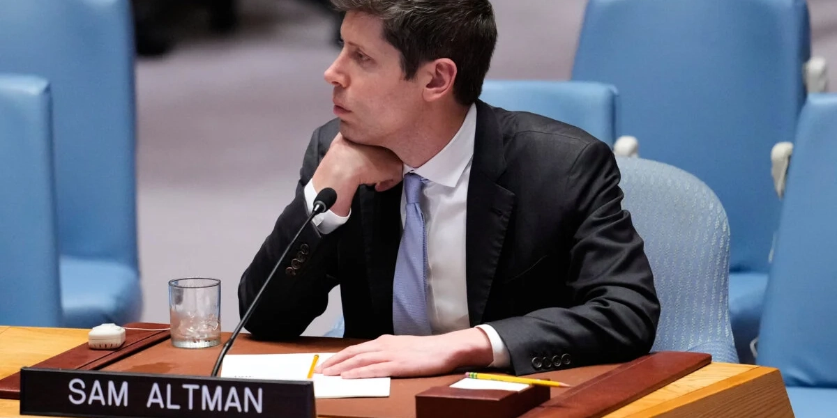 Sam Altman, vd för Open AI, i FN:s säkerhetsråd tidigare i veckan.