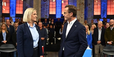 Statsministerkandidaterna Magdalena Andersson (S) och Ulf Kristersson (M) möttes i en valdebatt i Gasklockorna i Gävle.