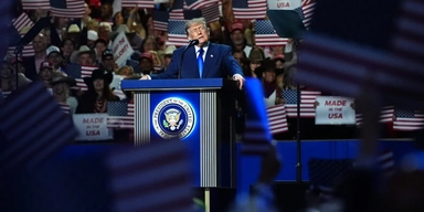 USA:s president Donald Trump talar under Republikanernas konvent i Dallas, Texas. 