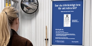 Under höstmörkret ställs extra höga krav på synen i trafiken. Nu erbjuds bilister gratis syntester på Bilprovningen. (Foto: Bilprovningen)