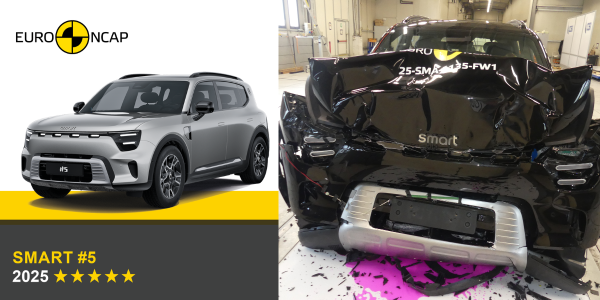 Smart #5 levererar när det kommer till säkerhet. (Foto: EuroNcap)