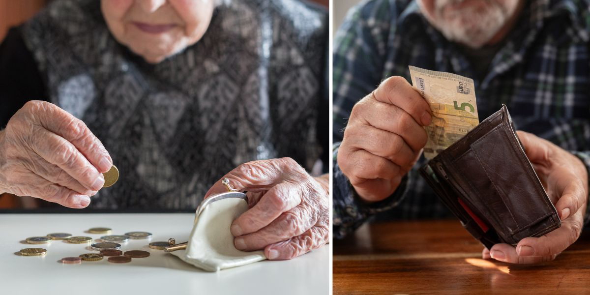 En kvinna räknar mynt och en man räknar sedlar. Kvinnor får fortfarande mycket lägre pensioner än män och så kommer det fortsätta vara i många år framöver.