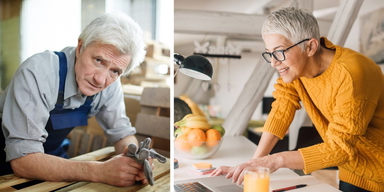 En äldre man och en äldre kvinna jobbar. Fler äldre skulle jobba längre om förutsättningarna var rätt, men två tredjedelar tror att de kommer gå i pension innan de nått riktåldern 67, som införs nästa år.