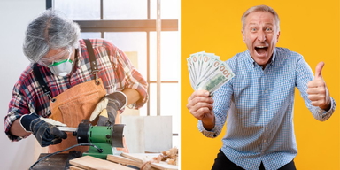 En man jobbar och en man håller i pengar. Att jobba ett par år längre än riktåldern kan ge flera tusen kronor mer i pension, men på grund av åldersdiskriminering på arbetsmarknaden kan tyvärr inte alla som vill göra det.